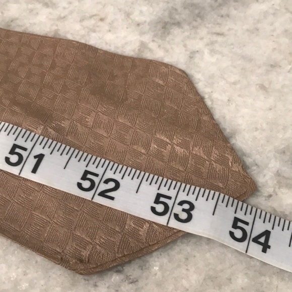 Vintage Mens Silk Tie Tan Embroidered Unique Rare Designer - Picture 4 of 5